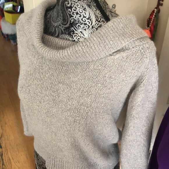 Vintage Organic Cotton Crop Angora Cowl Neck Sweater - Picture 3 of 7